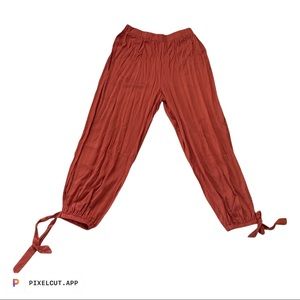 PLUS ELASTIC WAIST KNOT HEM PANTS